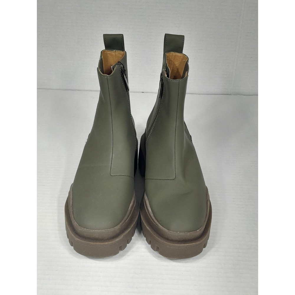 Vionic Karsen Lugged Sole Chelsea Boots Waterproof Bootie Shoes Women Sz 5 Green - Picture 3 of 15